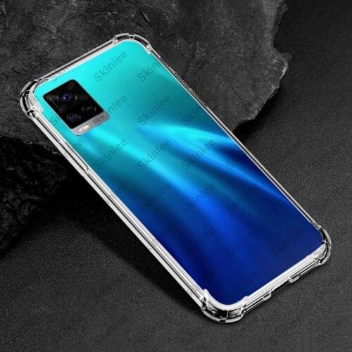 Skinlee Case For VIVO V21E Transparent Official Original Shockproof Four-corner Clear Cover For vivo V21