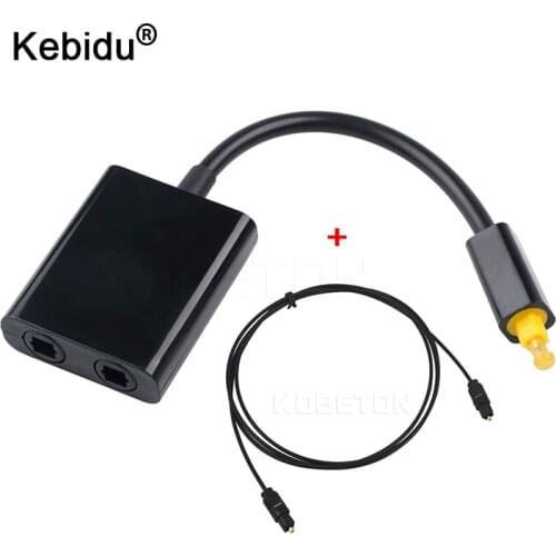 Kebidu 1M Mini USB Digital Toslink Optical Fiber Cable Male to Male with Audio 1 to 2 Female Splitter Adapter Micro Usb Cable