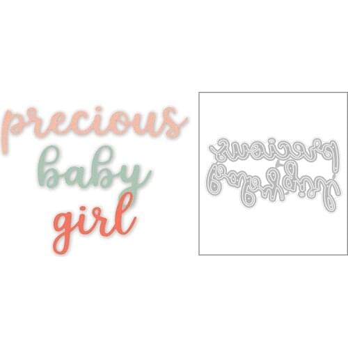 2020 Hot New English Letter Word Valuable Baby Girl Blessing Metal Cutting Dies Foil and Scrapbooking For Card Making no stamps