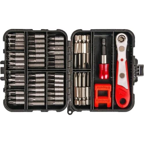 GTBL 53PCS Multifunction Hex Screwdriver Bit Set High Torque Ratchet Wrench Drive 1/4 Inch Socket Extension Bit Holder