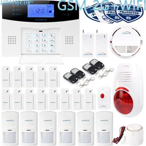 HOMSECUR Wireless&Wired WIFI Burglar Alarm System+Self-adhesive Security Sticker