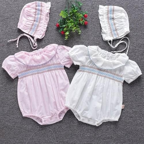 Korean Style Newborn Baby Girls Jumpsuit Infant Baby Girls Bodysuits Summer Baby Girls Cotton Clothes