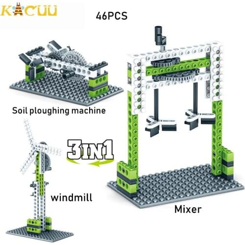 76pcs Machinery Blocks Toys Engineering Gear Building Blocks Toy Sets DIY Crane MOC Model Kits Bricks 3 IN 1 Kids Children Gift