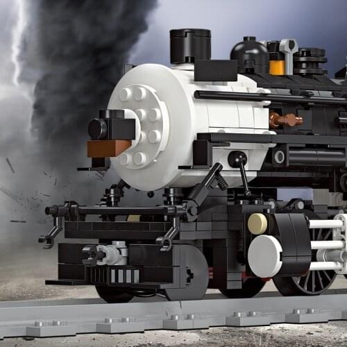 Retro Steam Train Building Blocks City Train BR01 CN5700 Locomotive Vehicle Model Bricks Construction Toys for Children Gifts