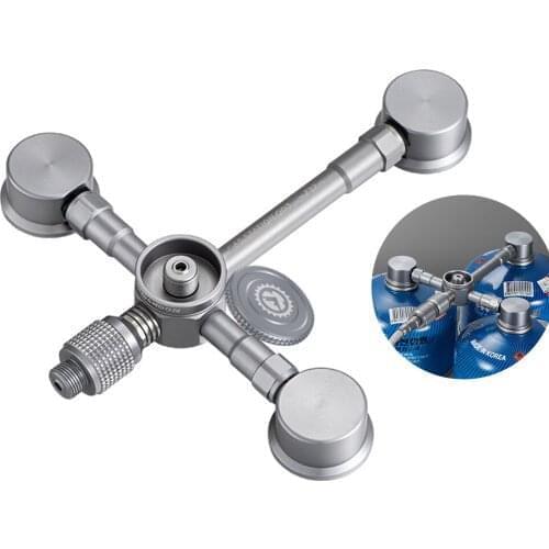 Camping Gas Cartridge Head Conversion Adapter Nozzle Flat Tank Convertor Safe Counter-current Protection