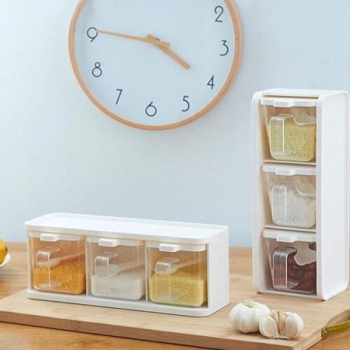 Kitchen Storage Seasoning Boxes Spice Jar Bottle with Handle And Spoon Kitchen Storage Container Spice Tool for Spice Sugar Salt