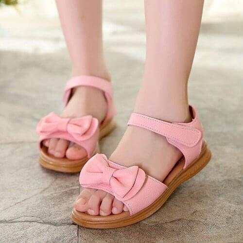 Summer Girls Children Casual soft bottom kids Sandals Girls princess shoes pink white