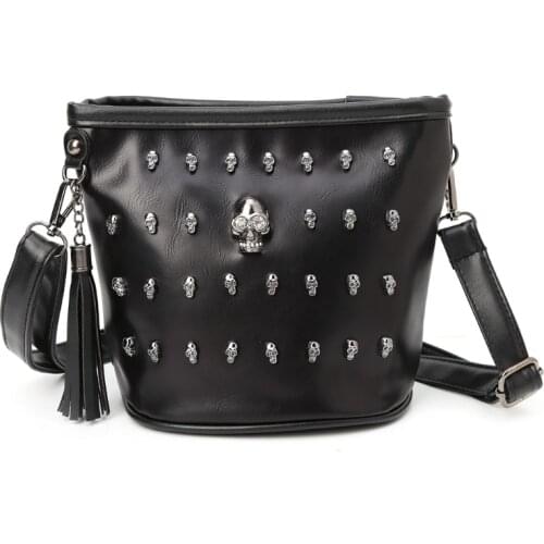 Fashion Women Skull Punk Goth Tassel Messenger Shoulder Bag Crossbody Handbag