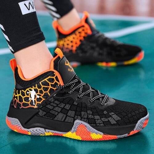 2021 Basketball Shoes Men High-top Air Cushion Sports Athletic Shoes Comfortable Breathable Retro Sneakers Trainers Basket Homme