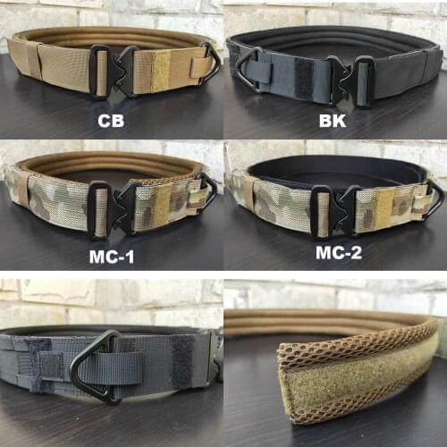 Mens Tactical Waist Belt Nylon Military Training Molle Double Layer Waistband