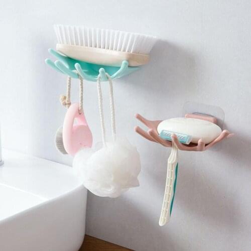 Multifunctional Novelty Soap Dish Home Punch-free Suction Cup Type Soap Drain Rack Bathroom Wall Hanging Type Soap Storage Plate