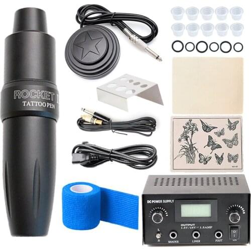 New Rocket II Tattoo Pen Machine for Permanent Makeup Tattoo Power Supply Kit Tattoo Tool Accessories