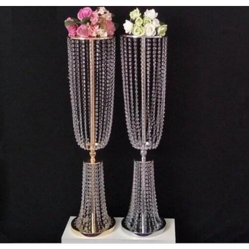 New wholesale crystal cheap tall acrylic flower vases for wedding centerpiece senyu187