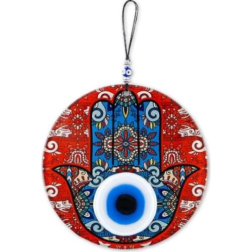 Handmade Red Fatma Main Hand Fusion Glass Charm 16cm