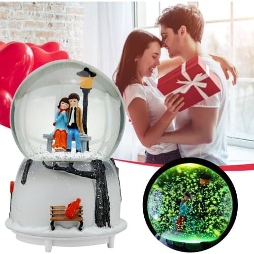 Couple Crystal Ball Music Box High-quality Resin Musical Crystal Ball Perfect Gift For Valentines Day Birthday New Year