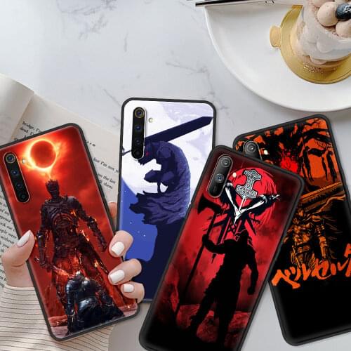 Phone Case For Realme 5 6 7 8 Pro x50 c25 c21 c20 c15 c11 Q2 Q2i XT Black Bumper caso Fundas Brave Berserk