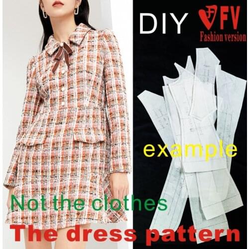 Dress 1:1 Garment Pattern Cutting Design Drawing Womens Long Sleeve Pattern BLQ-561