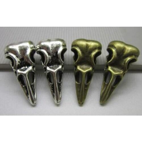 20pcs Fashion Bronze " Crow Skull " 32x15mm Charm Pendants For necklaces bracelets Jewelry Findings Making