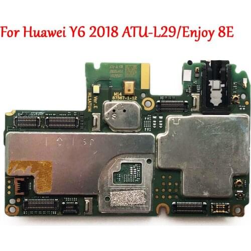 Test Full Work Original Unlock Motherboard For Huawei Y6 2018 ATU-L29 L21 Enjoy 8E ATU-Al10 Logic Circuit Electronic Panel Chips