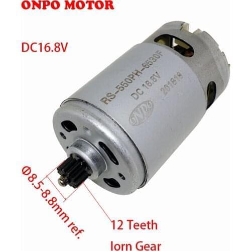 RS-550PH6530F-16.8v Motor 12 Teeth For Cordless Charge Drill Screwdriver Power Tool Parts & Accessories