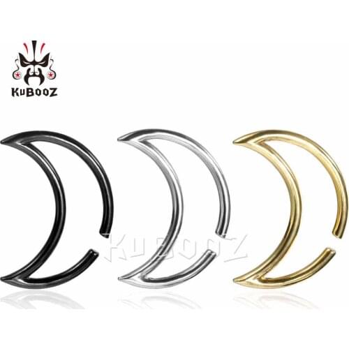 Stainless Steel New Weight Ear Clip Piercing Earrings Moon Shape Expanders Gagues Multi Color Body Jewelry Pair Selling 4mm