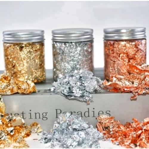 3g Gold Foil Flakes Gold Sliver Copper Imitation Foil Paper for DIY Nail Art Candle Mold Making Arts Painting Jewelry Decoration