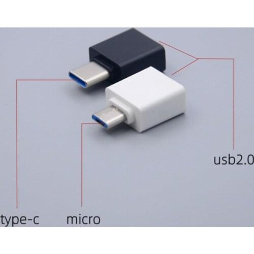 5PCS free shipping Universal Usb To Type C Adapter For Android Mobile Mini Type-C smartphone USB Connectors OTG Converter female