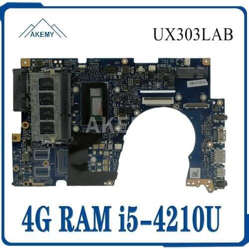 Akemy UX303LAB Laptop motherboard For Asus UX303LA UX303LB UX303LN UX303LA UX303L U303L mainboard 4G RAM i5-4210U SR23Y