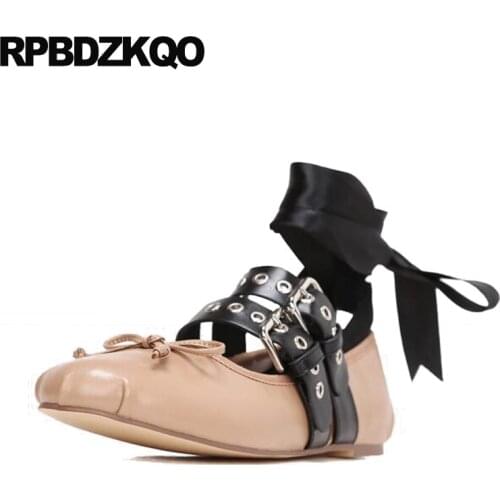 Ballerina Kawaii Glitter Lace Up Designer Cute Women Gold Flats Wedding Ballet Shoes Mary Jane Bow Nude Sequin Ankle Strap Bling