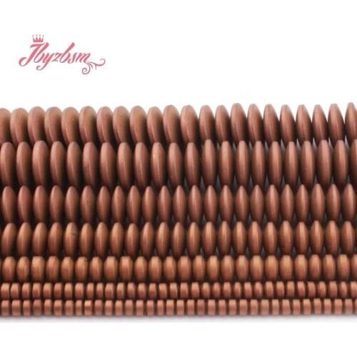 2x4/3x6/3x8mm Natural Hematite Frost Brown Heishi Stone Beads Loose For Jewelry Making Women DIY Necklace Bracelet Strand 15"