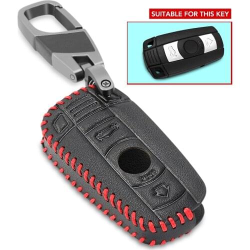 Car Key Case for BMW E90 E60 E70 E87 3 5 6 Series M3 M5 X1 X5 X6 Z4 KeyChain Cover Remote Controller Key Holder Leather