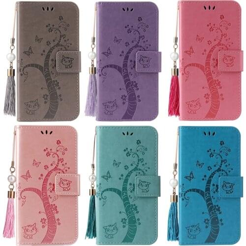 2021 Butterfly Cat Tree Flip Walle Leather Phone Case For Xiaomi Redmi Note 7 7A 8 8A 8T 9 9A 9C 9S Pro POCO X3 NFC Stand Book C