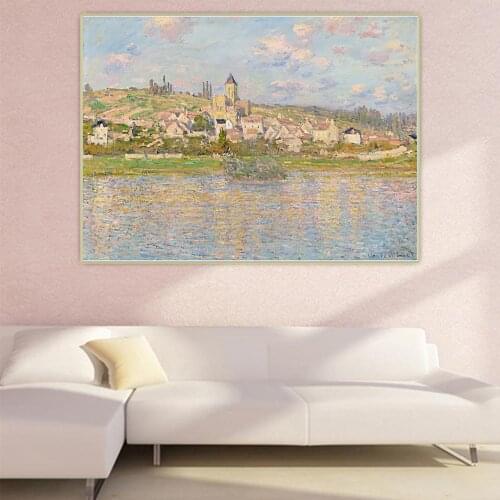 Citon claude monet《Vetheuil》Canvas Art Oil Painting Famous Artwork Poster Picture Wall Background Decor Home indoor Decoration