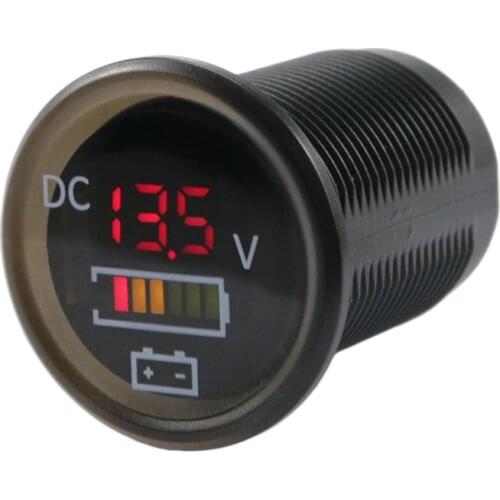 DC 12V/24V Car Boat Voltmeter Battery Monitor IP67 Waterproof LED Voltage Gauge 270E