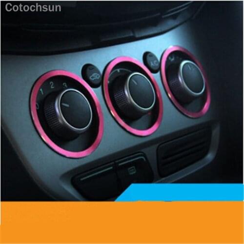 Cotochsun Car Interior Manual Air Conditioning Knob Decoration Ring Fit For Ford Focus 2 MK2 Focus 3 MK3 Kuga, Car Styling