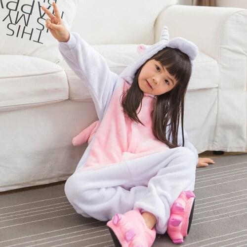 Kids Halloween Costumes Cartoon Animal Pink Unicorn Cute Outfit Flannel Special Party Boy Girl Onesie Unicornio Pajama Suit