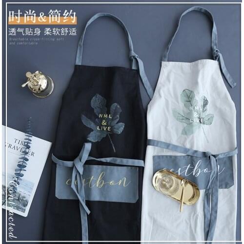 Waterproof apron womens kitchen fashion overalls mens home waist waist apron apron new cotton and linen cotton coat