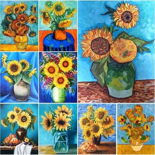 Diamond Painting Sunflower 5D DIY Full Square Round Drill Embroidery Flower Rhinestone Mosaic Art Picture Handmade Home decor