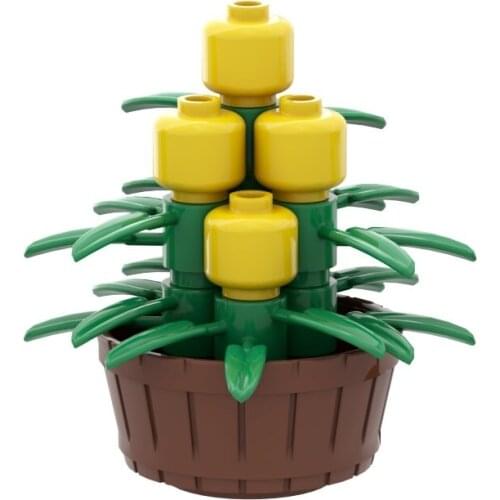 Plant Pot Building Blocks Potted Flowers Tree Park Street View Bench Toys Children Compatible with Major Brand Model MOC Citys