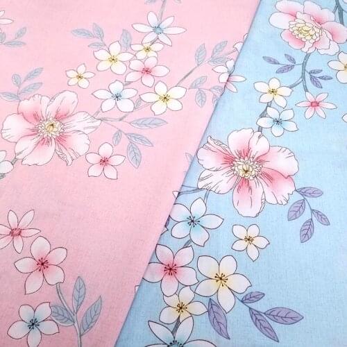 Buulqo 2 colors Cotton Bed Sheet Fabric Kids Cotton Patchwork Cloth DIY Sewing Quilting Fat Quarters Material For Baby&Child