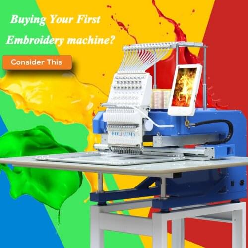 China 10 years service ! 2020 HOLiAUMA computerized home cap embroidery machine price home brother embroidery 1 head 15 needle