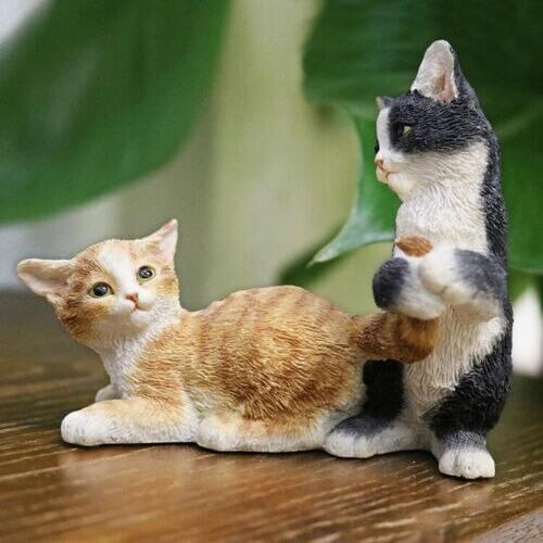 JJM Chinese Garden Cat Pet Figure Kitten Felis catus Animal Collector Toy PVC Model Educational for Children Adults Kids Gift