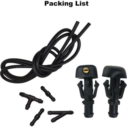 Nozzles Windshield Hose Kit Black Connectors For Ford Flex 2009-2013 Plastic