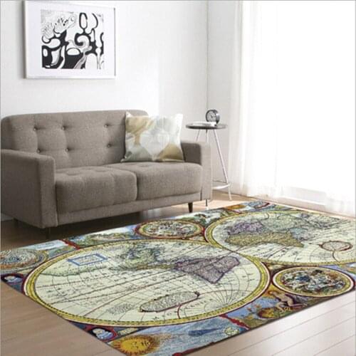World Map Printed Carpet Rugs Modern Style Bedroom Carpets For Living Room Non-slip Decor Rectangle Carpet Tapete Mat Household