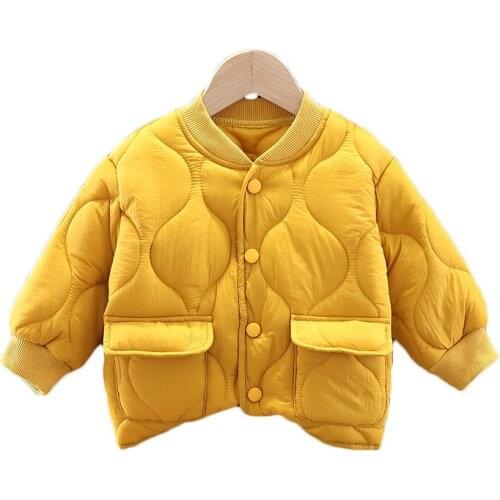 New Kids Sportswear Winter Baby Girl Clothes Children Fashion Solid Thick Jacket Toddler Casual Costume Infant Cotton Boys Coat