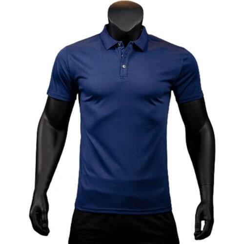 Summer Quick Dry Casual T Shirt Men Breathable Solid Short Sleeve Turn-Down Tops Sportswear Fitness Jerseys Golf T-Shirts 4XL