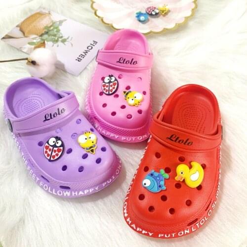 Ltolo Children Kids Girl Mules Clogs Summer Croc Garden Beach Slippers Sandals Cave Hole Baby Shoes For Girls EUR23-34