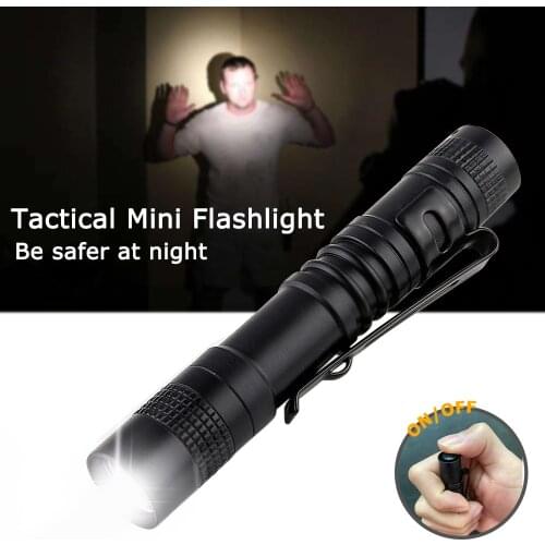 Mini Flash Light Small Penholder Self Defense Tactical Penlight Powerful Led Flashlight Night Walking Car Maintenance Work Torch