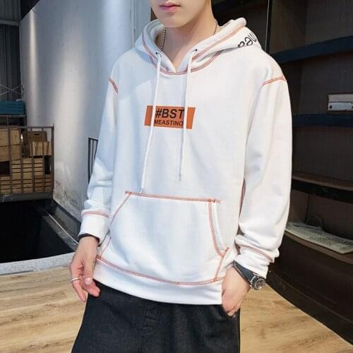 EL BARCO Autumn Cotton Casual Men Hoodies Sweatshirt Print Streetwear Black Male Coats Harajuku White Pullover Tops Size M-4XL