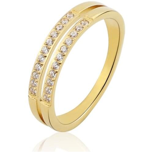 Beautiful Double-layer Set With 22 Zircon Rings For Wedding Titanium Steel Top Quality Brand Love Woman Ring Wholesale